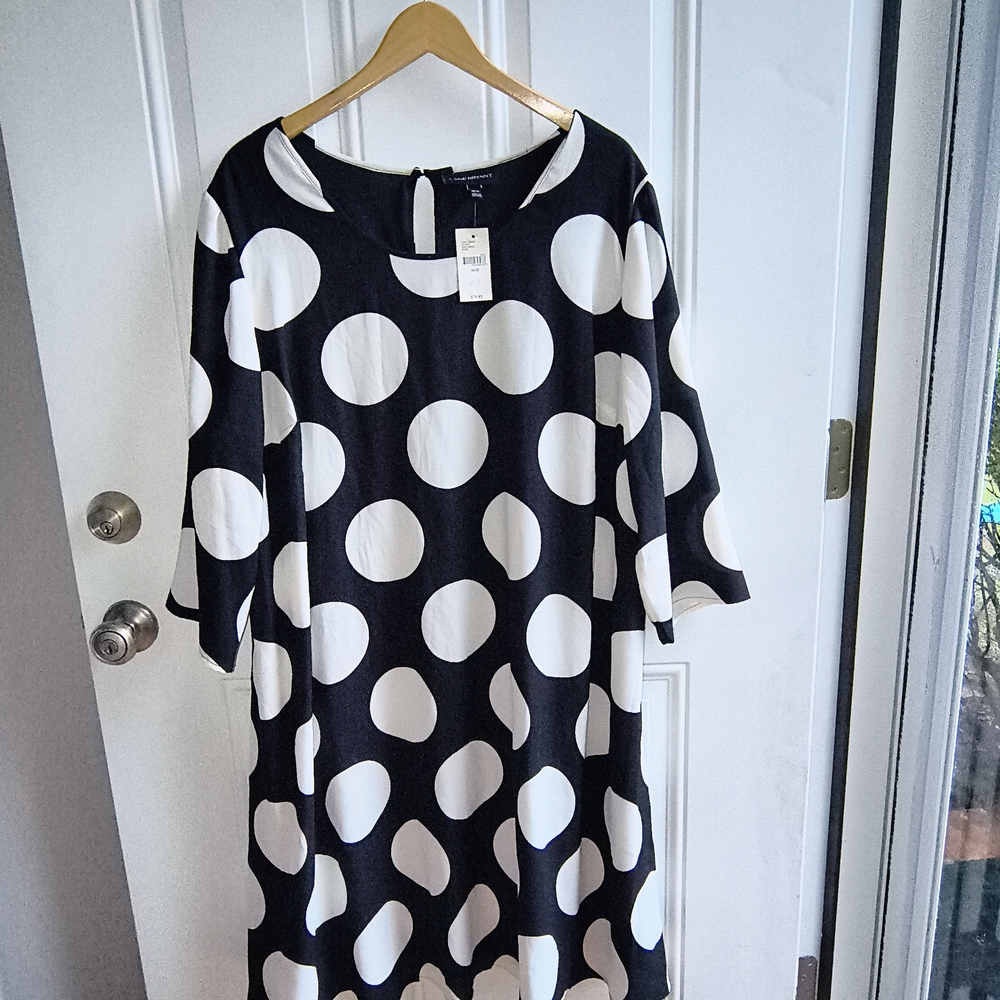Lane Bryant Black and White Dolman Sleeve Dress